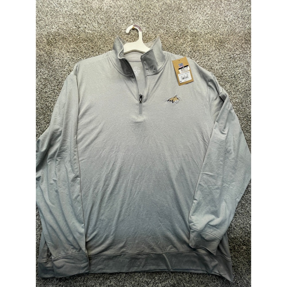 NEW Montana State Bobcats Rivalry Threads 1/4 Zip Pullover Mens XL Gray